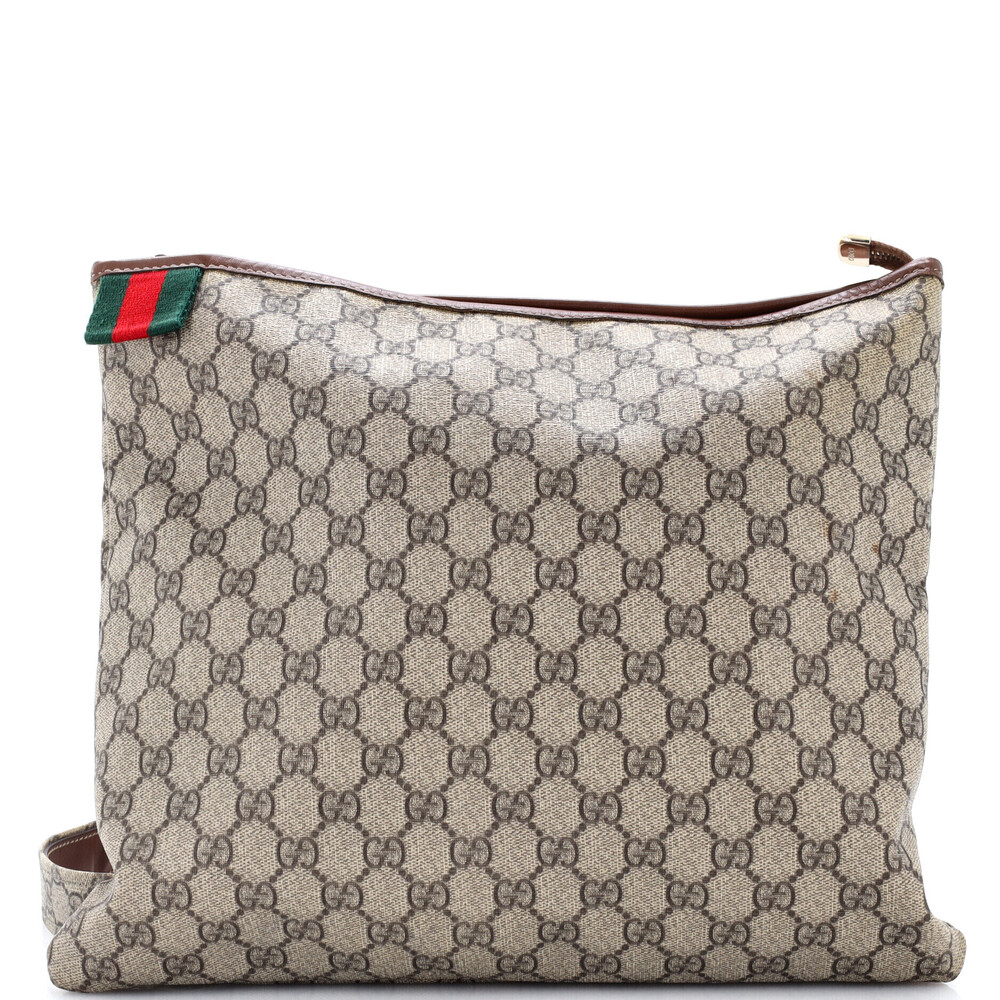 Gucci Large Web Loop Flat Messenger GG Coated Canvas